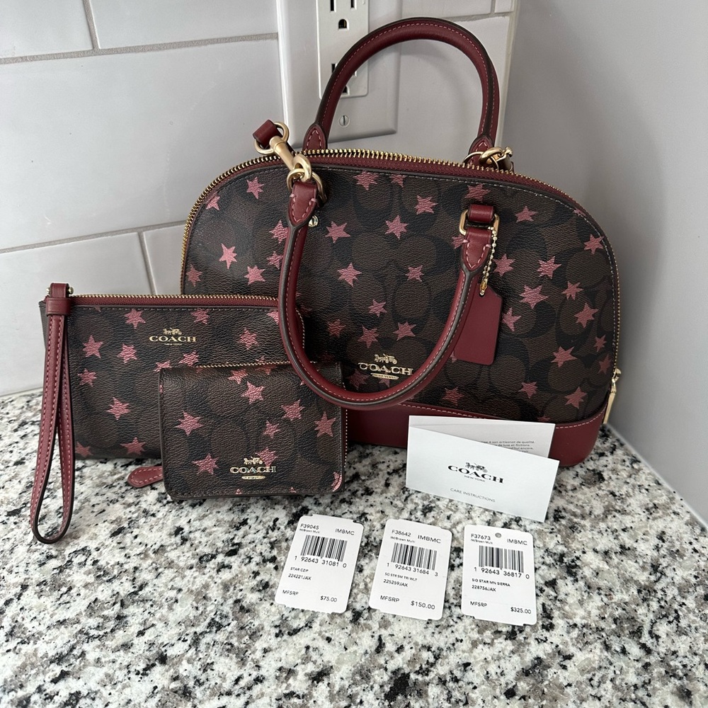 COPY - Coach mini Sierra Pop Star Satchel, wristlet and mini wallet 3 piece set